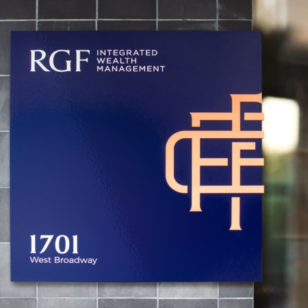 Rogers Group Financial Signage Design | Dossier Creative | Independent Wealth Management rebrand