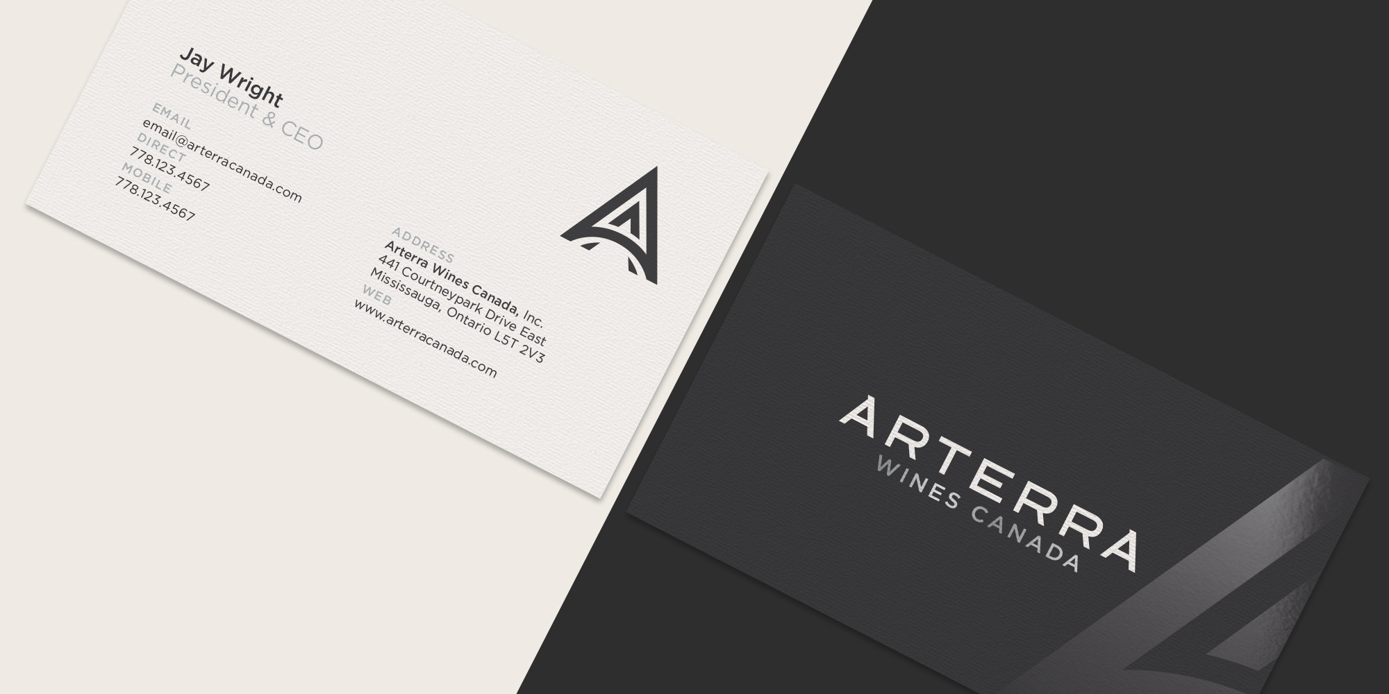 Arterra Wines Business Card Design | Dossier Creative