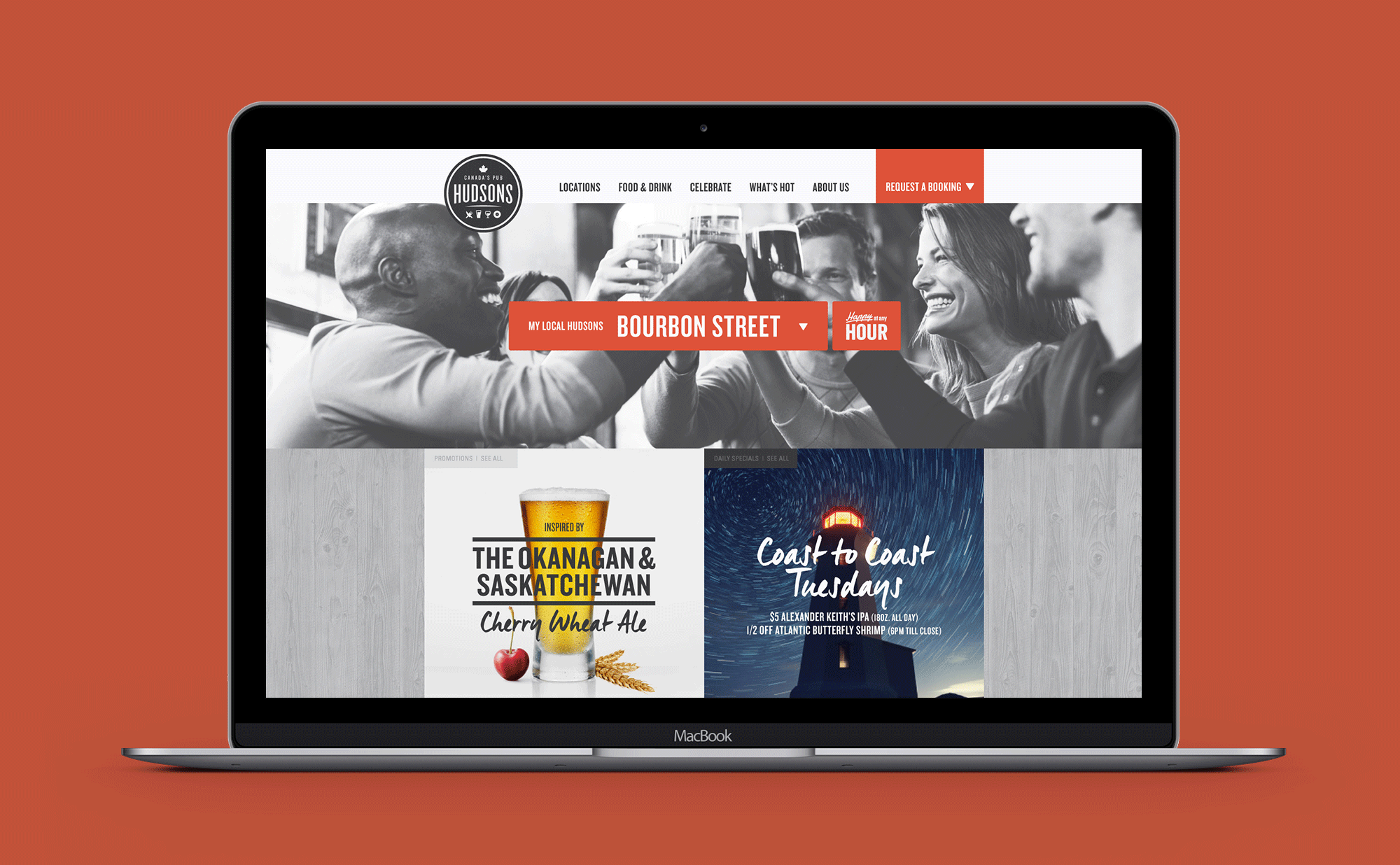 Hudsons Canadas Pub Website | Dossier Creative | Transformation with Canadian Flair