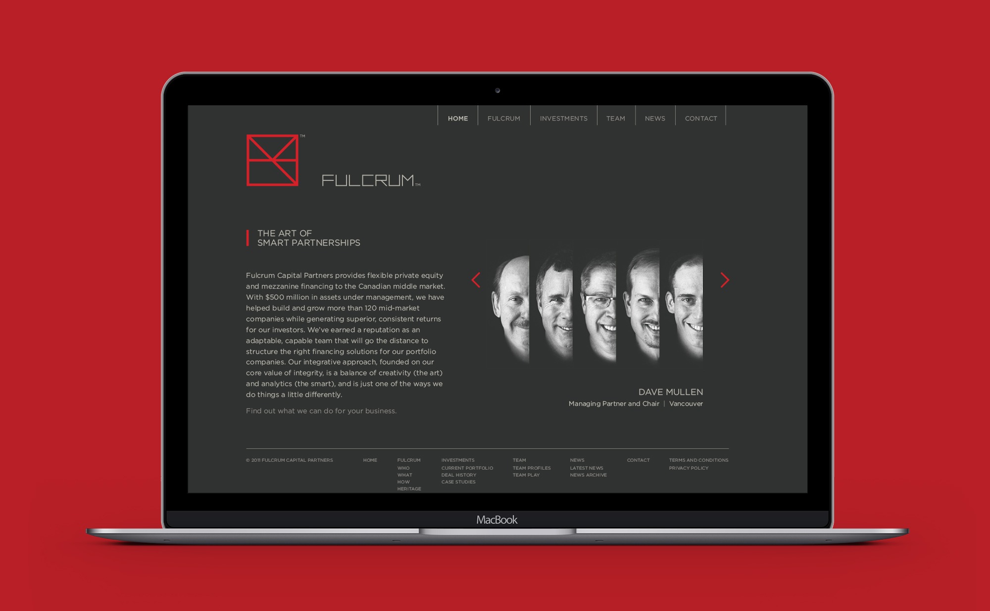 Fulcrum Website Design | Dossier Creative | Private Equity Spin-Off